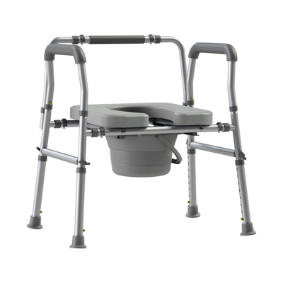 Elevated Toilet Seat: Armrests, Padded, Height-Adjustable (Elderly/Disabled)